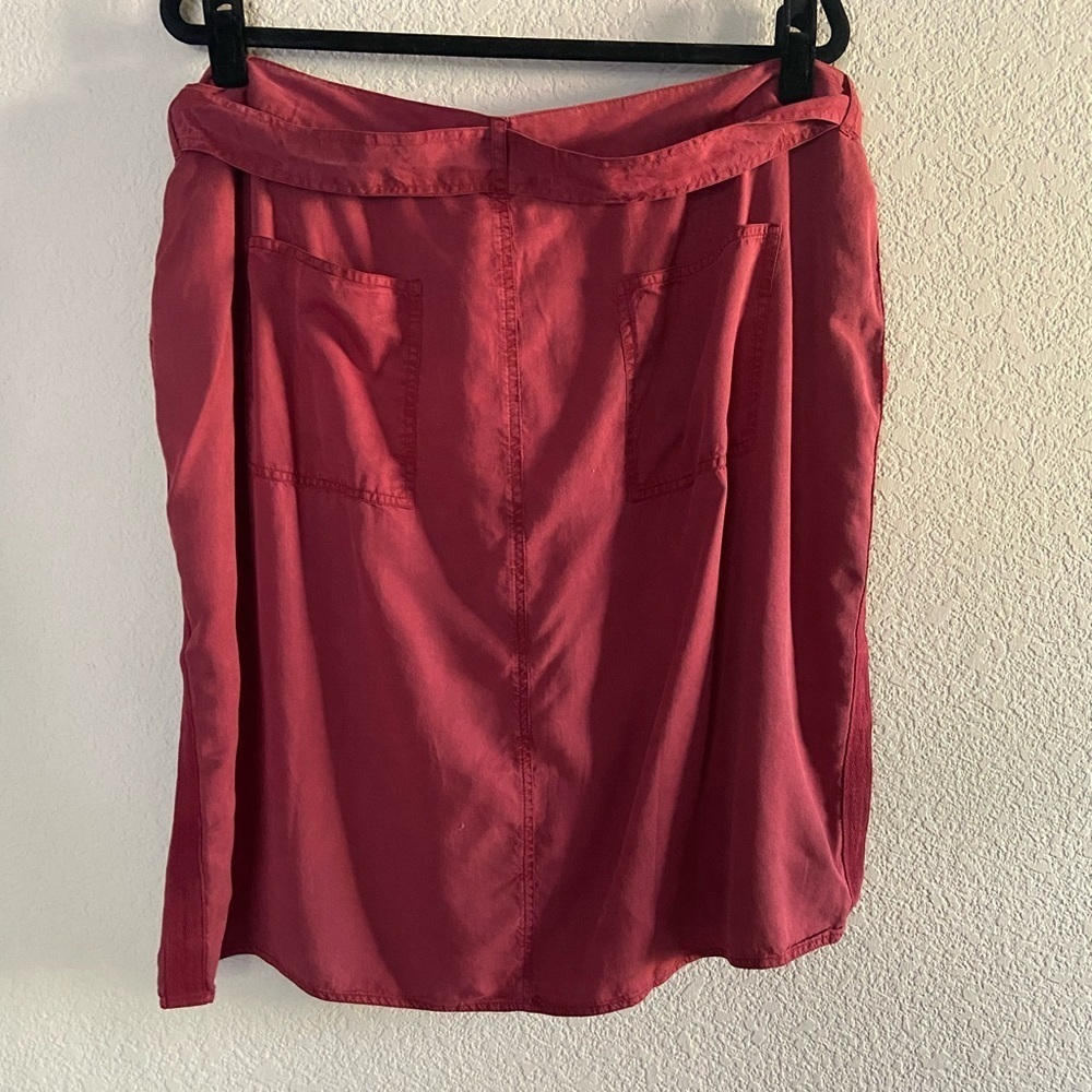 Bobeau Women’s Curvy Red Tie-Waist Skirt Plus Size 2X Knee Length Office Casual - Picture 2 of 8